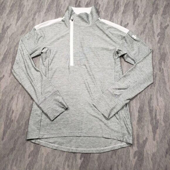Under Armour Top Womens XS Gray Long Sleeve Mock Neck Quarter Zip Loose‎ Fit - Picture 1 of 6
